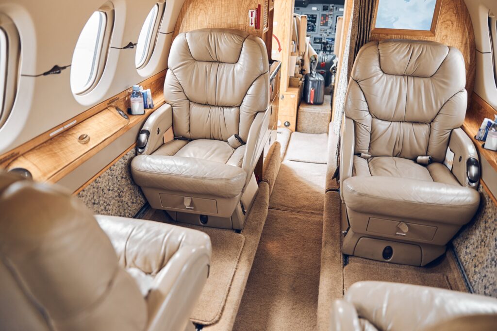 Luxury business jet private salon